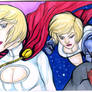 Power Girl sketch card puzzle ACEO PSC