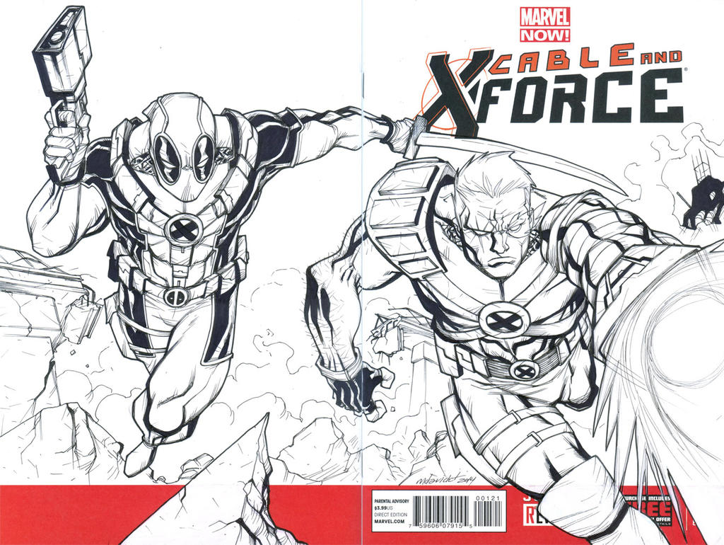 CABLE and DEADPOOL sketch cover commission