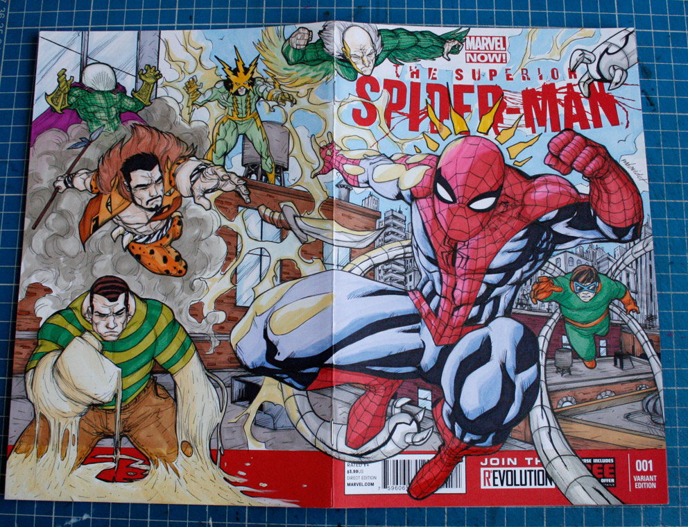 SPIDERMAN vs THE SINESTER SIX sketch cover