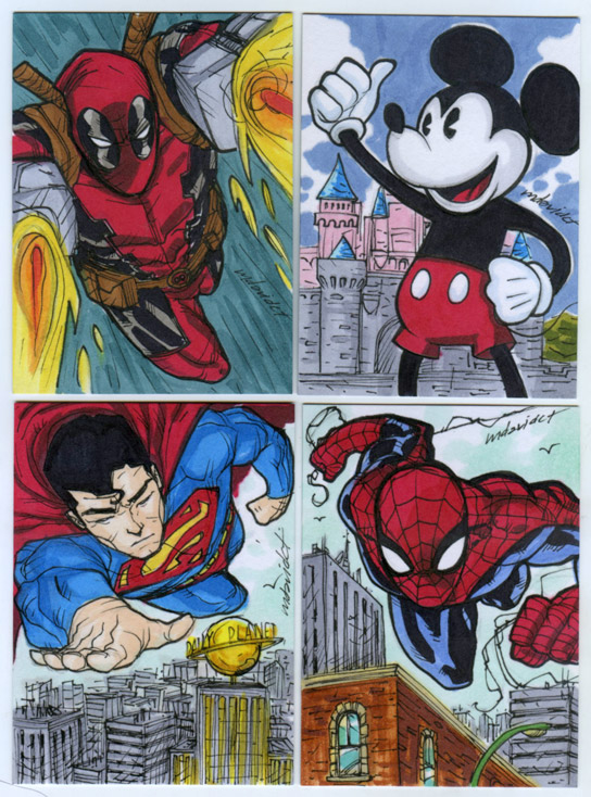 Four sketch card commission