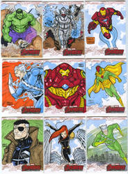 Avengers age of Ultron oficial sketch cards 10-18 by mdavidct