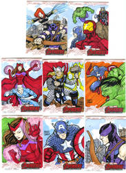 Avengers age of Ultron oficial sketch cards 19-26 by mdavidct