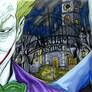 Joker and batman back blank cover illustration