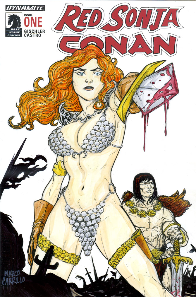 Red Sonja and Conan sketch cover