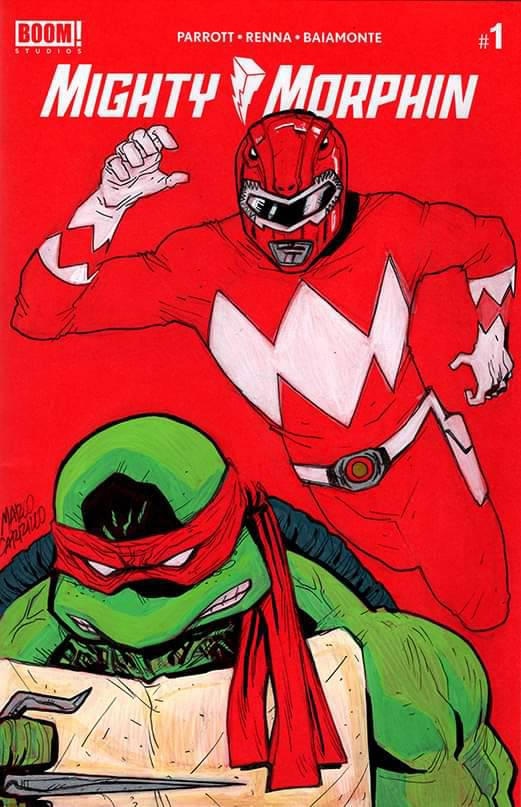 TMNT Raphael and red Ranger sketch cover by mdavidct on DeviantArt