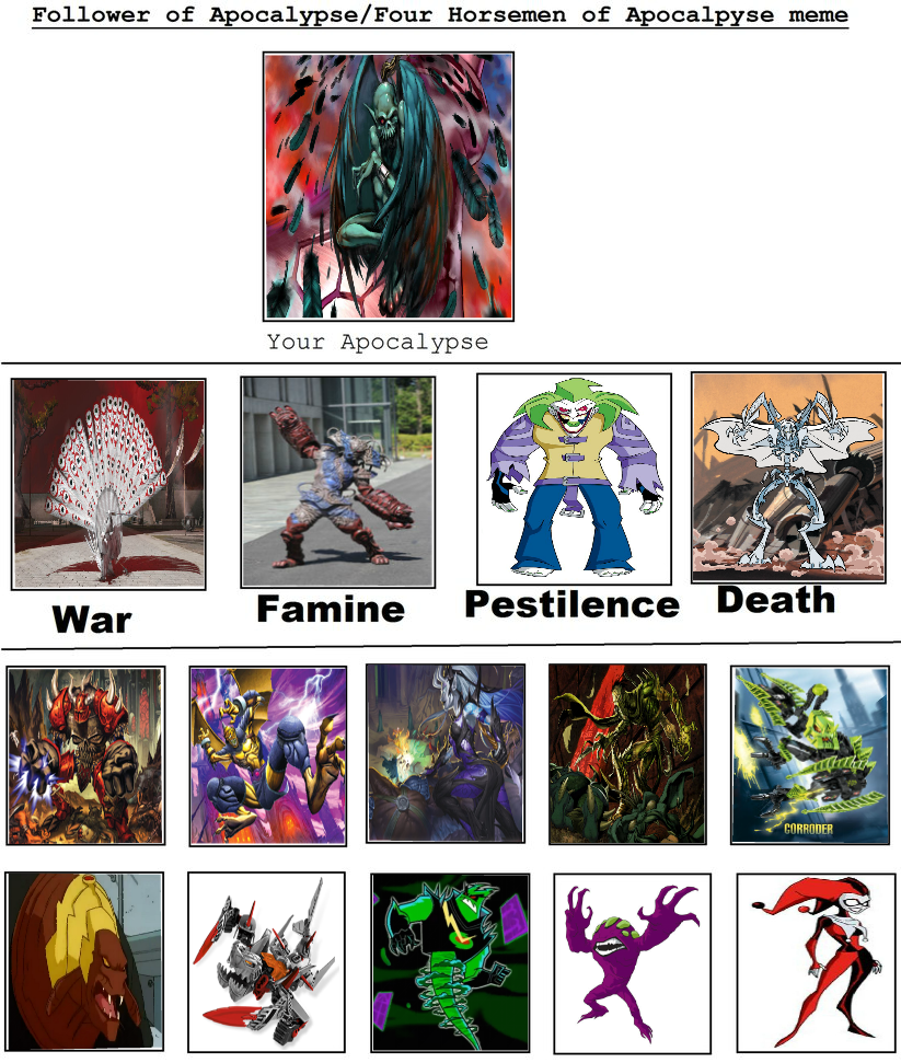 Followers Four Horsemen Of Apocalypse Meme By Drake Ormr On Deviantart Followers Four Horsemen Of Apocalypse Meme By Drake Ormr On Deviantart