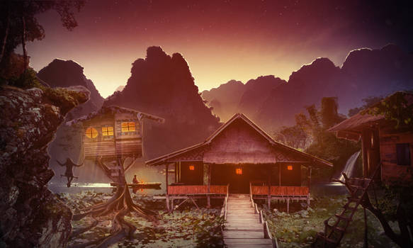 Jungle Village at Dusk