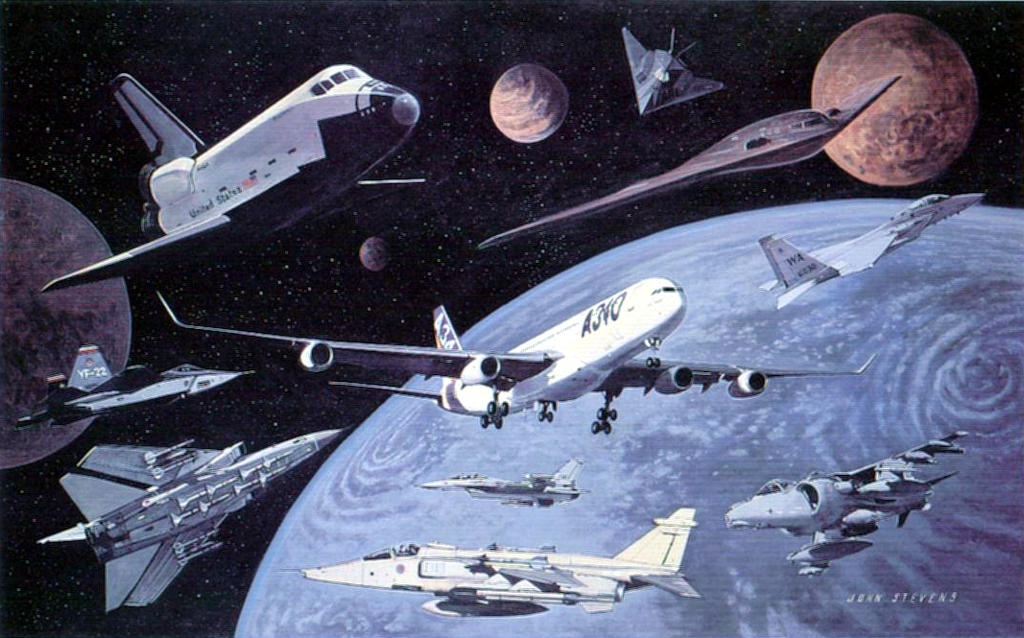 'Aerospace' poster for the Paris Air Show by johnstevensartist