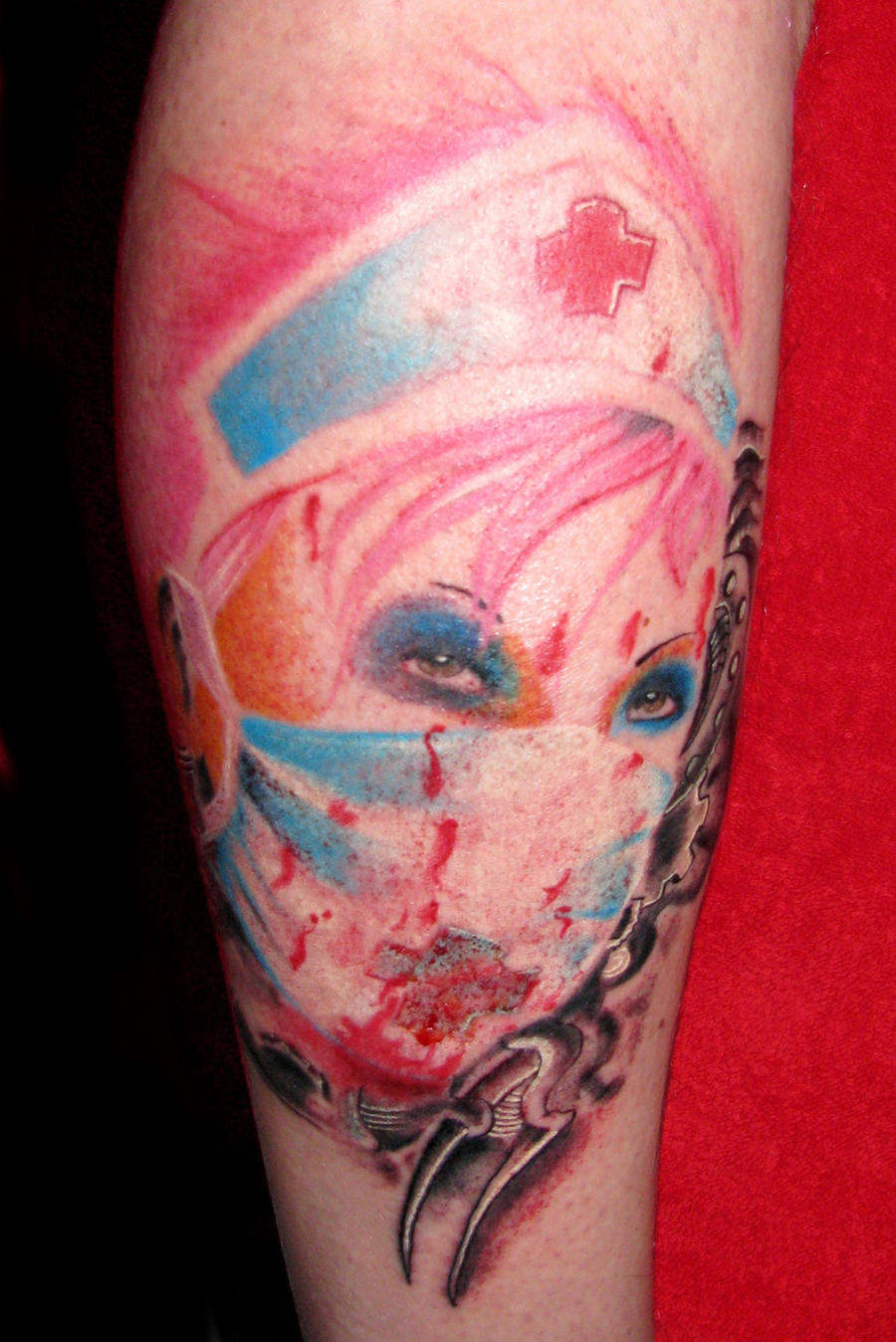 Bloody nurse tattoo