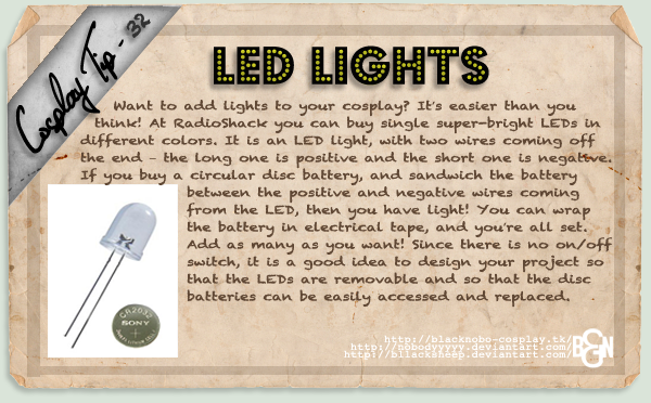 Cosplay Tip 32 - LED Lights