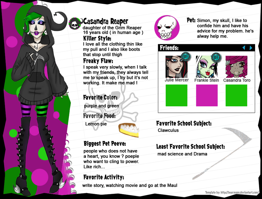 MH Casandra Reaper profil bio