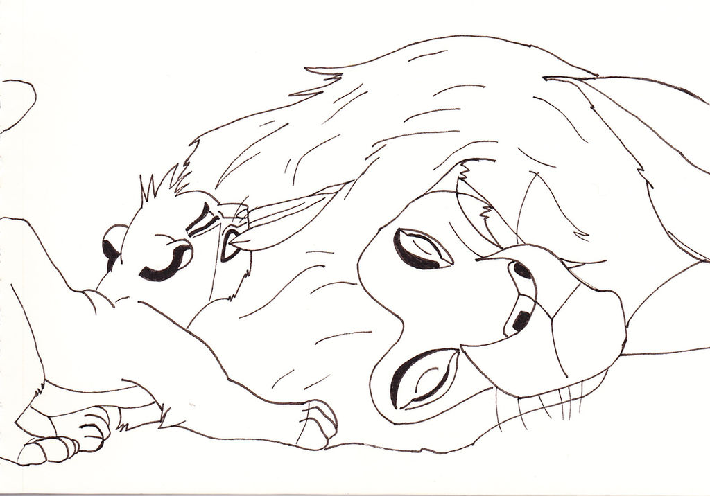 Musafa Simba Drawable Simba And Mufasa Sketchline - The Lion King 1994 by vadkraam on DeviantArt