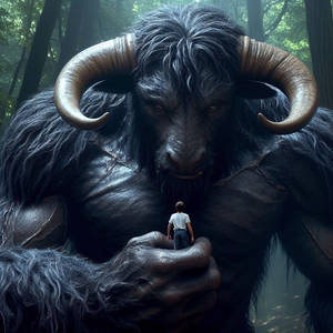 Large black minotaur 