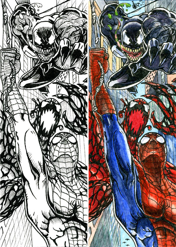 Spiderman vs Carnage and Venom by DKuang on DeviantArt.