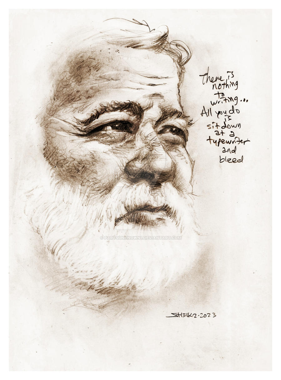 Hemingway Drawing Ernest Hemingway by partsunknown1 on DeviantArt