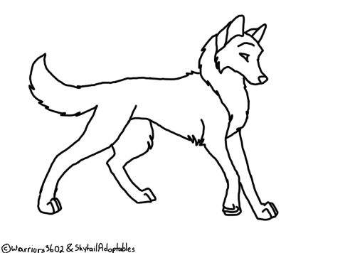 Basic Wolf Lineart Free-to-Use Wolf Lineart by SkytailAdoptables on DeviantArt