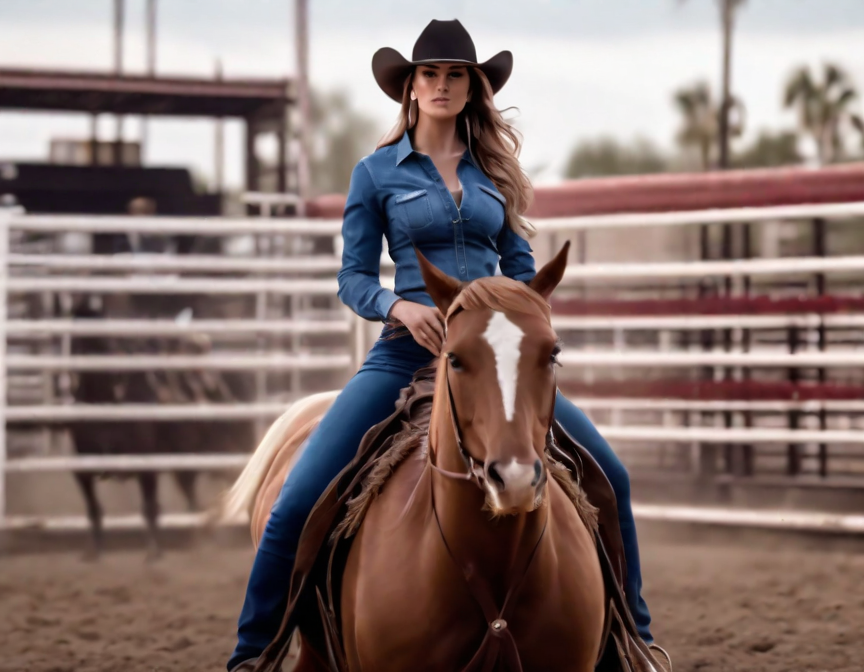 Rodeo Ride Deviantart Rodeo Riding Cowgirl huge boobs ultrarealistic pho by mmsopen3 on ...