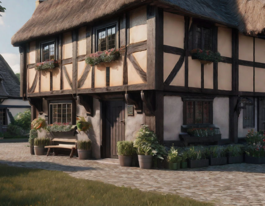 Half timbering english cottage ultrarealistic phot by mmsopen3 on ...