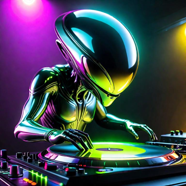 Shiny Alien Dj Reflective Overglaze Ultrarealistic by mmsopen3 on ...
