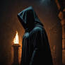 Hooded Vampire Ritual spooky creepy haunted dark n