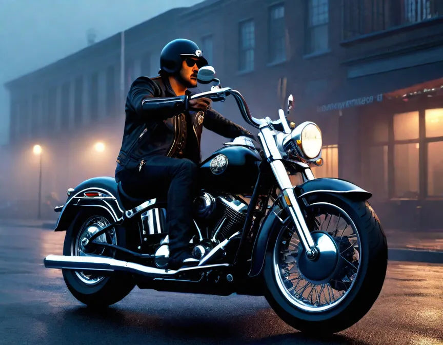 motorcycle rocker gang Intricate details foggy wea by mmsopen3 on ...