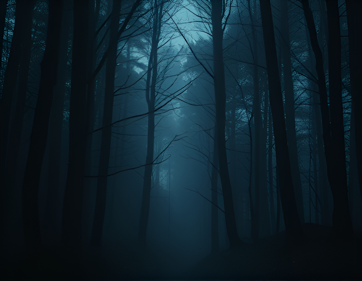 Creepy Ghostly Apparition In The Dark Woods Painte
