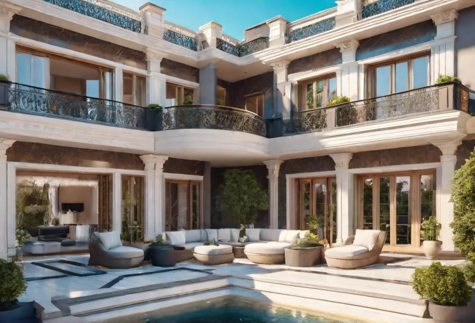A Luxury Mansions With Terrace And Balcony Colorfu by TheMooMa on ...