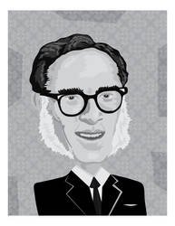 Isaac Asimov Caricature
