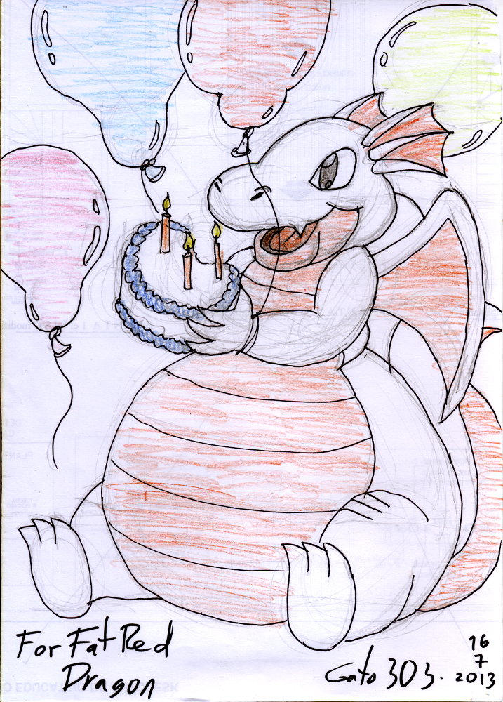 Fat Red Ragon Fat Red Dragon Birthday 2013 by gato303co on DeviantArt