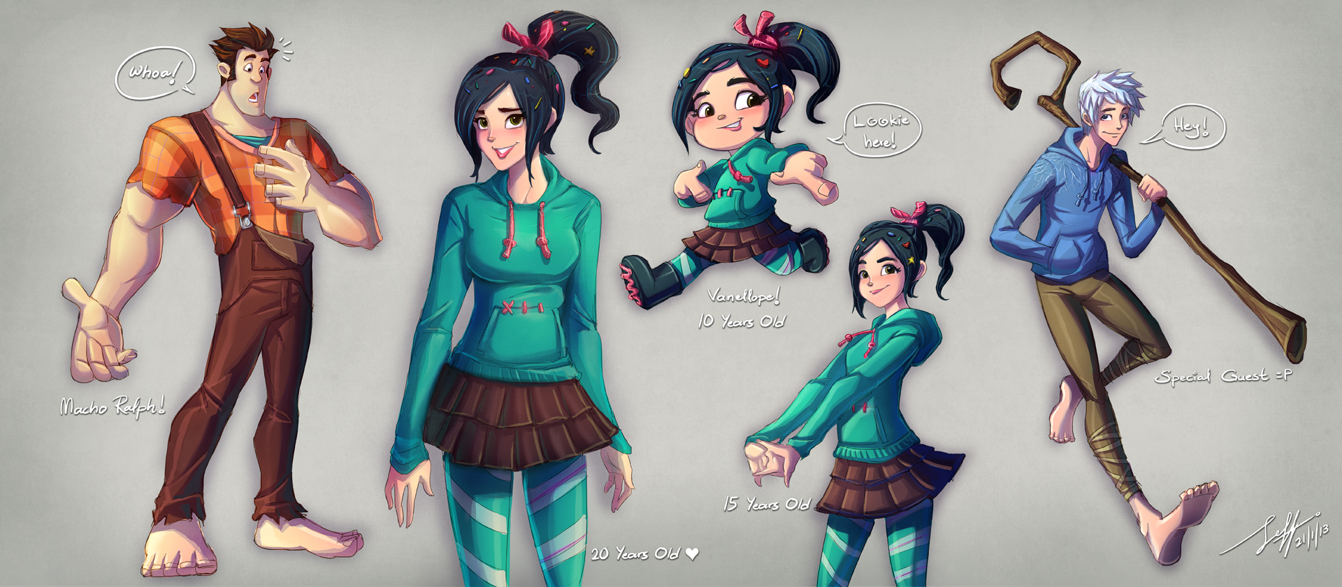 Ralph and Vanellope and Guest