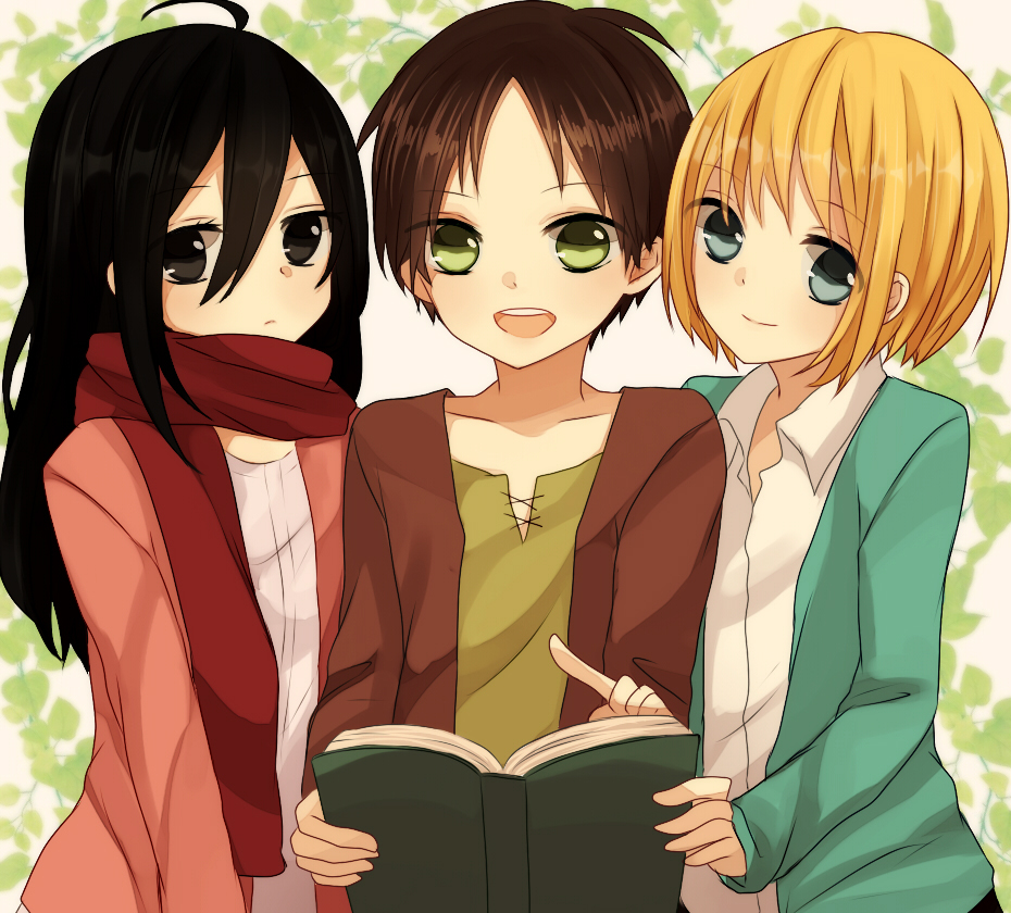 Armin, Mikasa and Eren