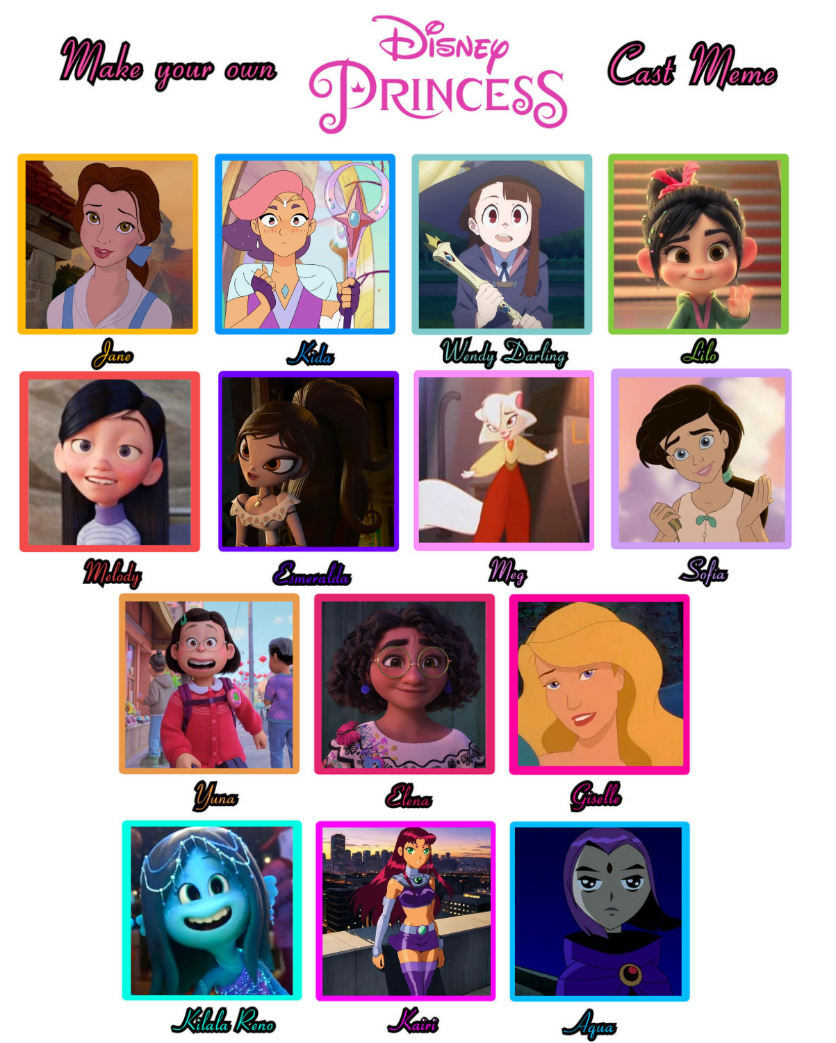 Princess Comedy Actor Disney Princess - Movie Cast #2 by Kittenunicorns on DeviantArt