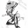 Catwoman Pinup inks WIP 2