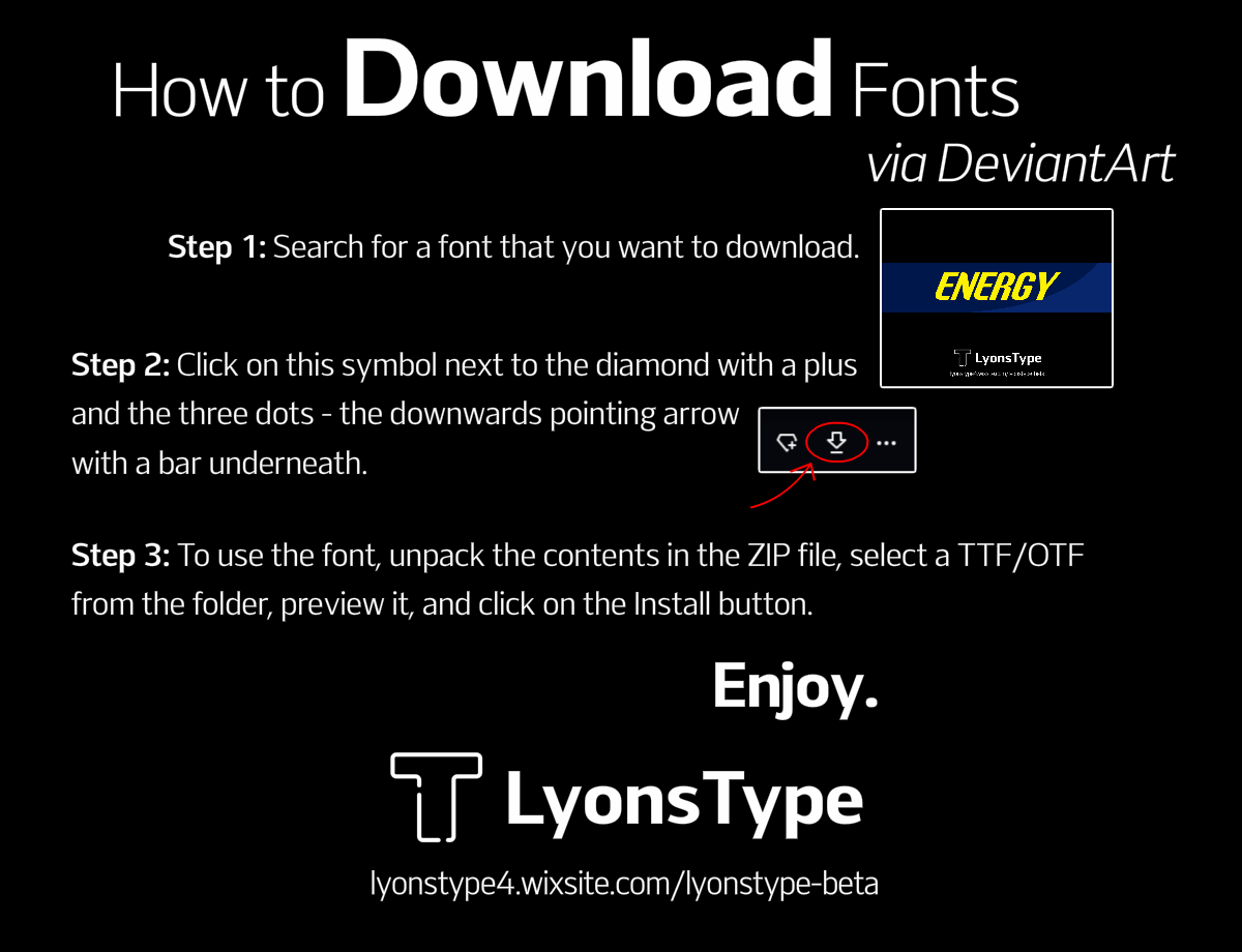 How to Download Fonts via DeviantArt by lyonstype on DeviantArt