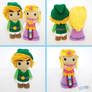 Link and Zelda. Crochet Amigurumi Plush Dolls