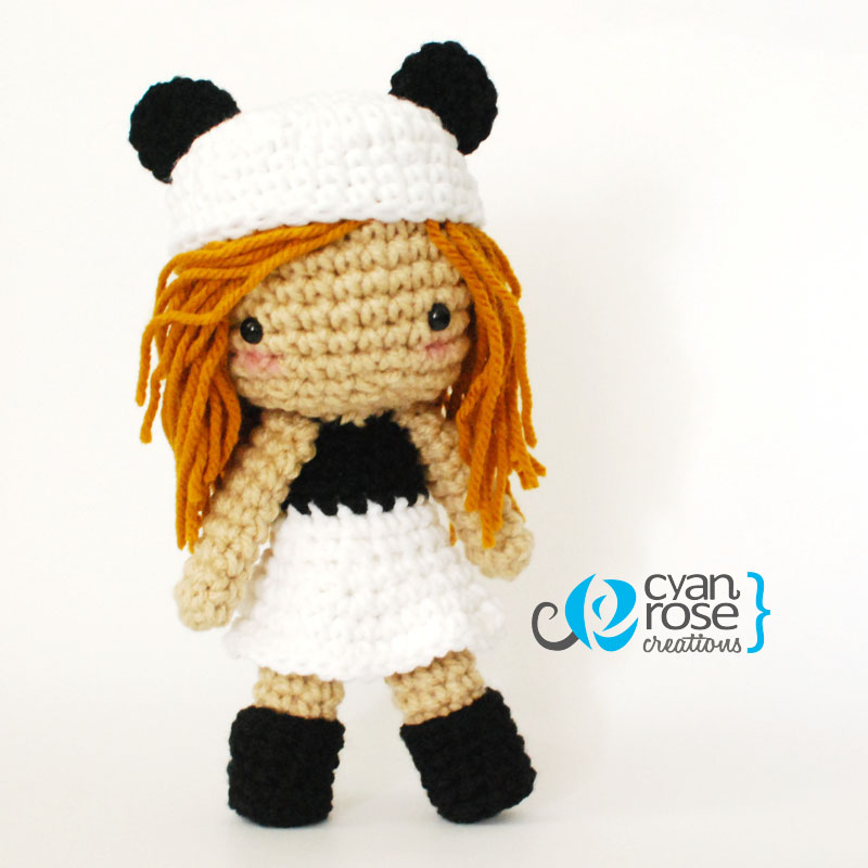 Panda Inspired Crochet Amigurumi Plush Doll