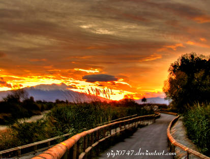 coucher de soleil en lanquedoc