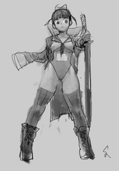 One armed sword girl