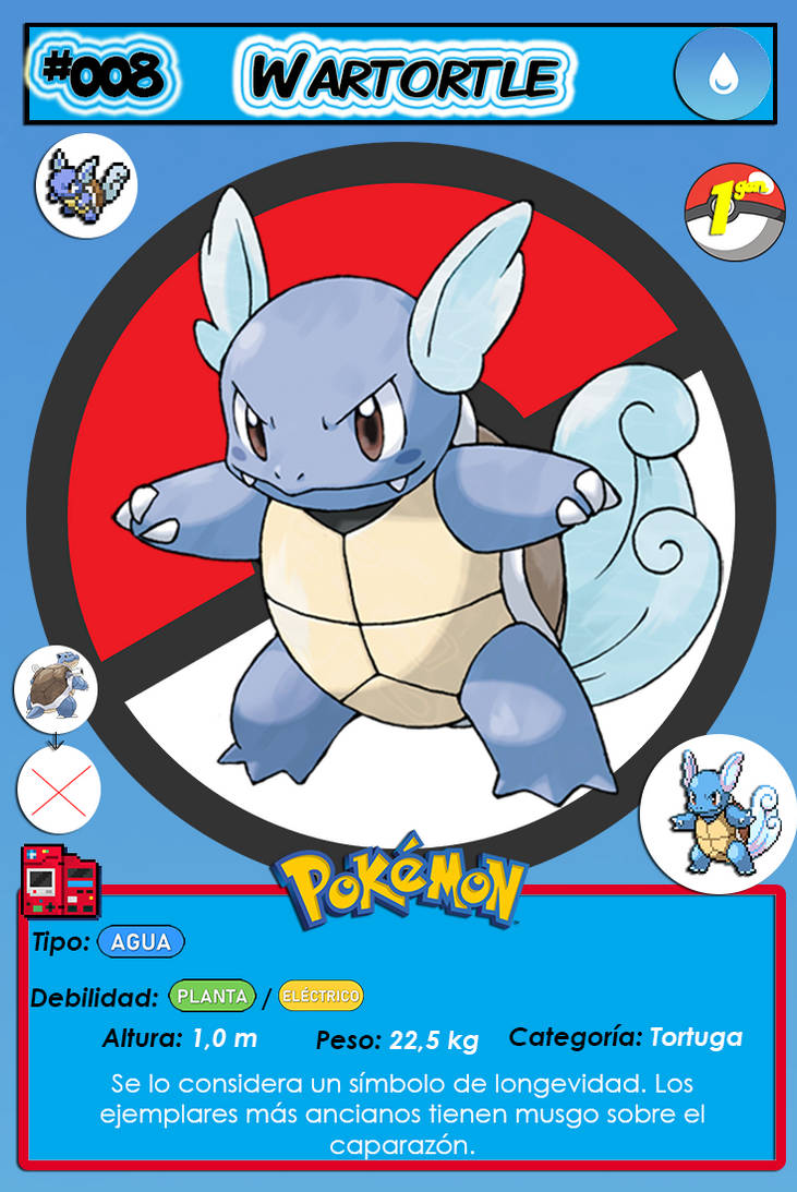 Carta Pokémon - Wartortle 8/165 - 151 - Copag - Deck de Cartas