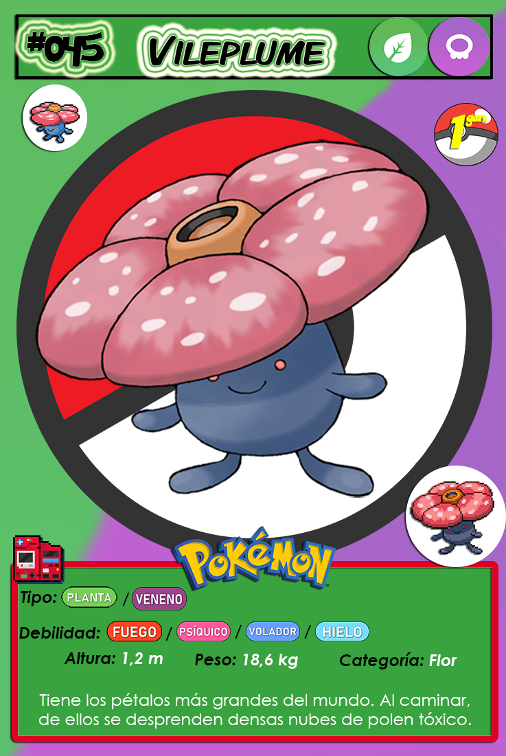 0045 Vileplume (cartas pokemon - pokedex) by estebangamer2001 on DeviantArt