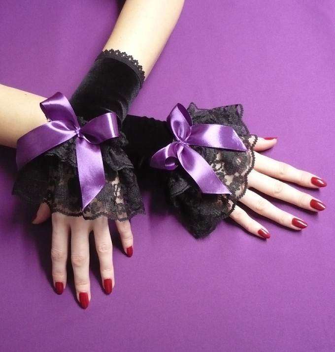 Black Velvet Wrist Cuffs