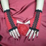 Red and black Gypsy Gloves