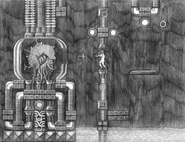 Metroid (Mother Brain) Line Art