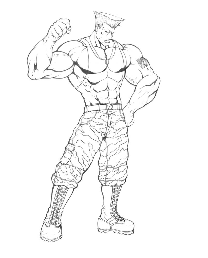 guile (street fighter and 1 more) drawn by fefeather