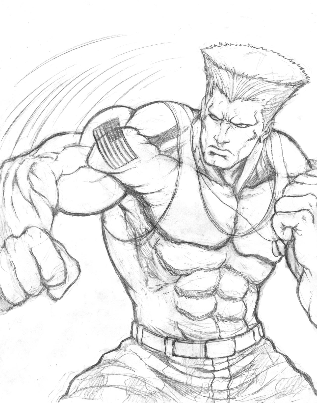 guile (street fighter) drawn by boyaking