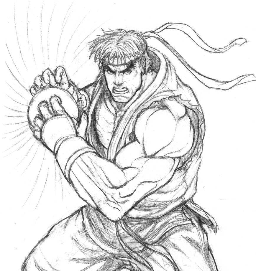 Ryu (sketch) by SoulStryder210 on DeviantArt
