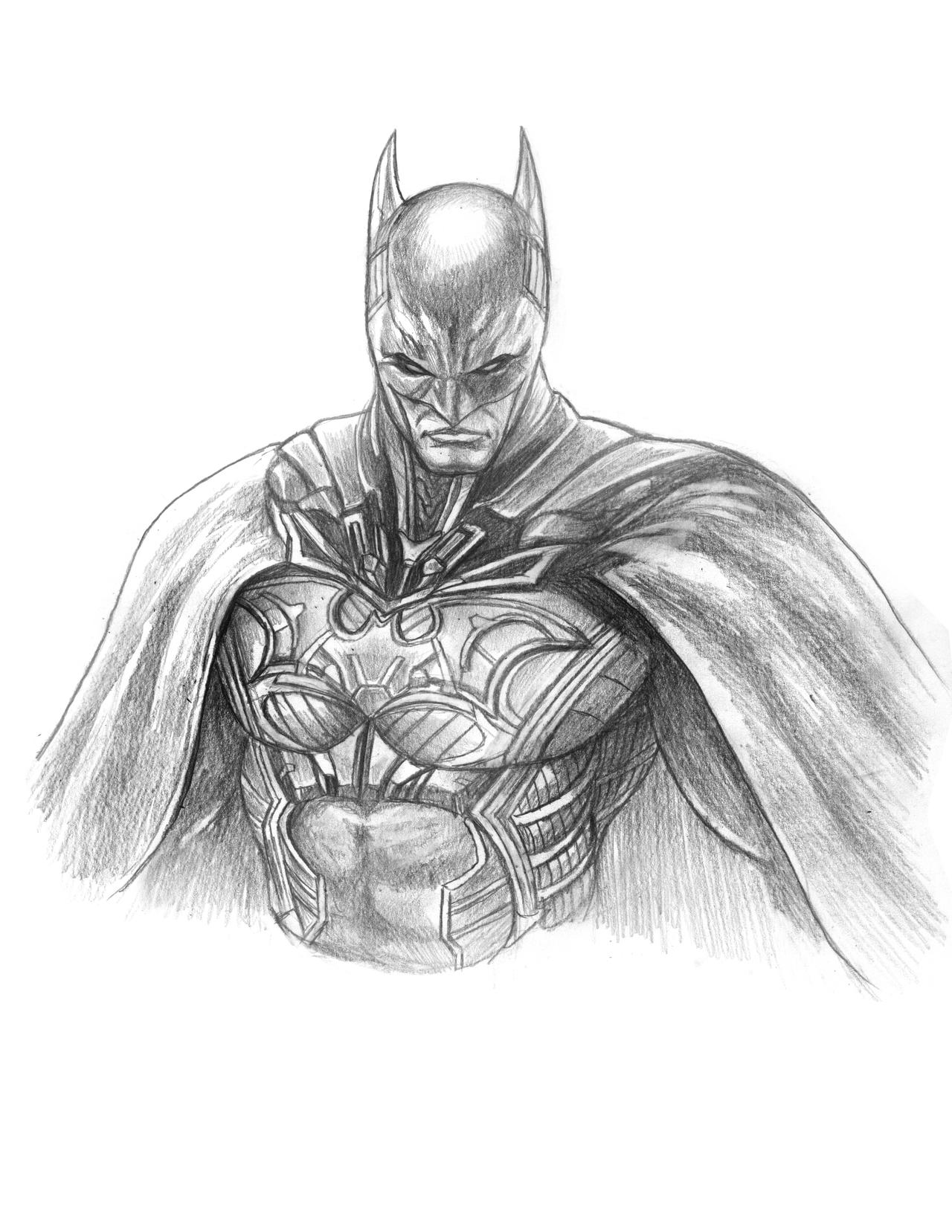 Batman (The Dark Knight) Sketch by SoulStryder210 on DeviantArt