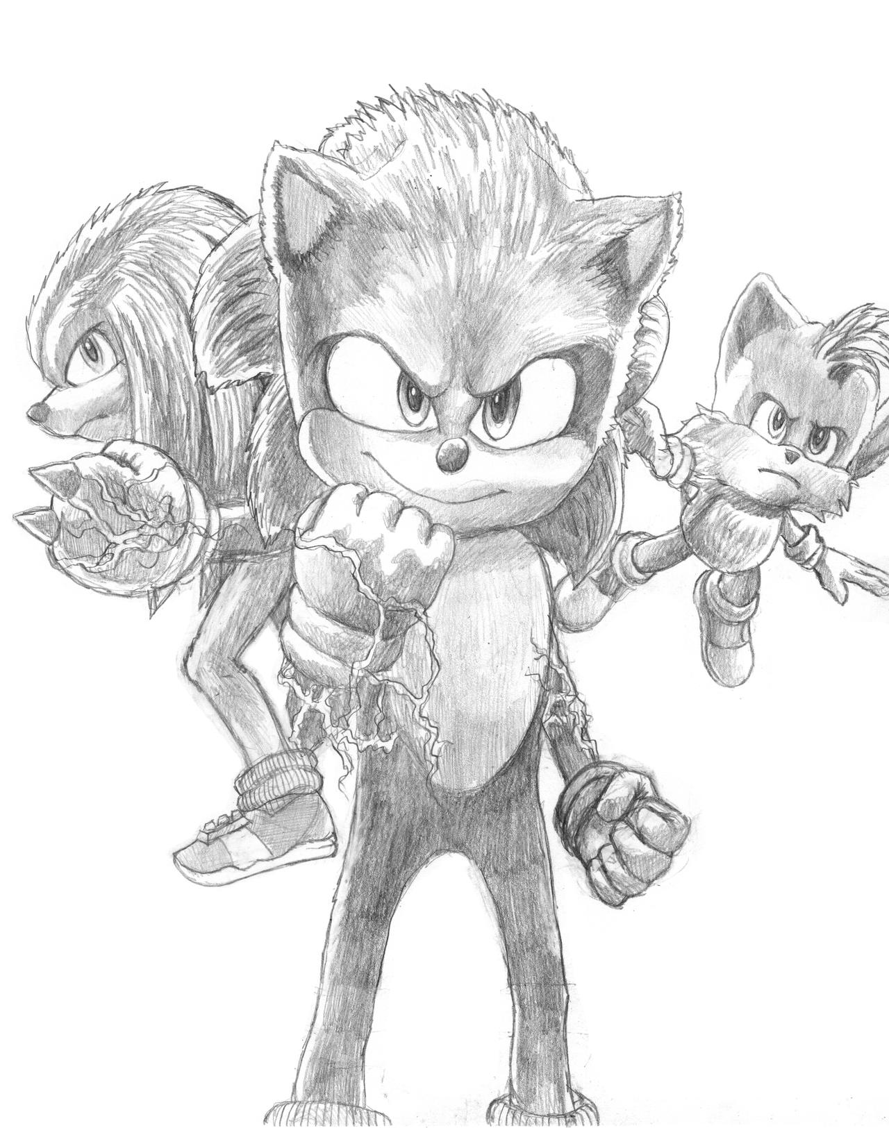 Drawing Sonic, Tails, Knuckles e Robotnik - Sonic The Hedgehog 2