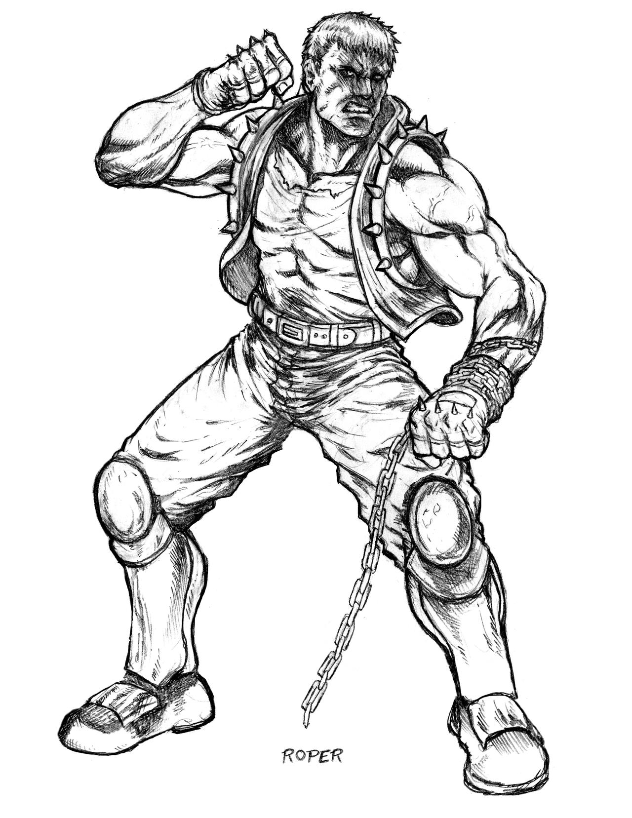 Drawing Roper Roper (Double Dragon) by SoulStryder210 on DeviantArt