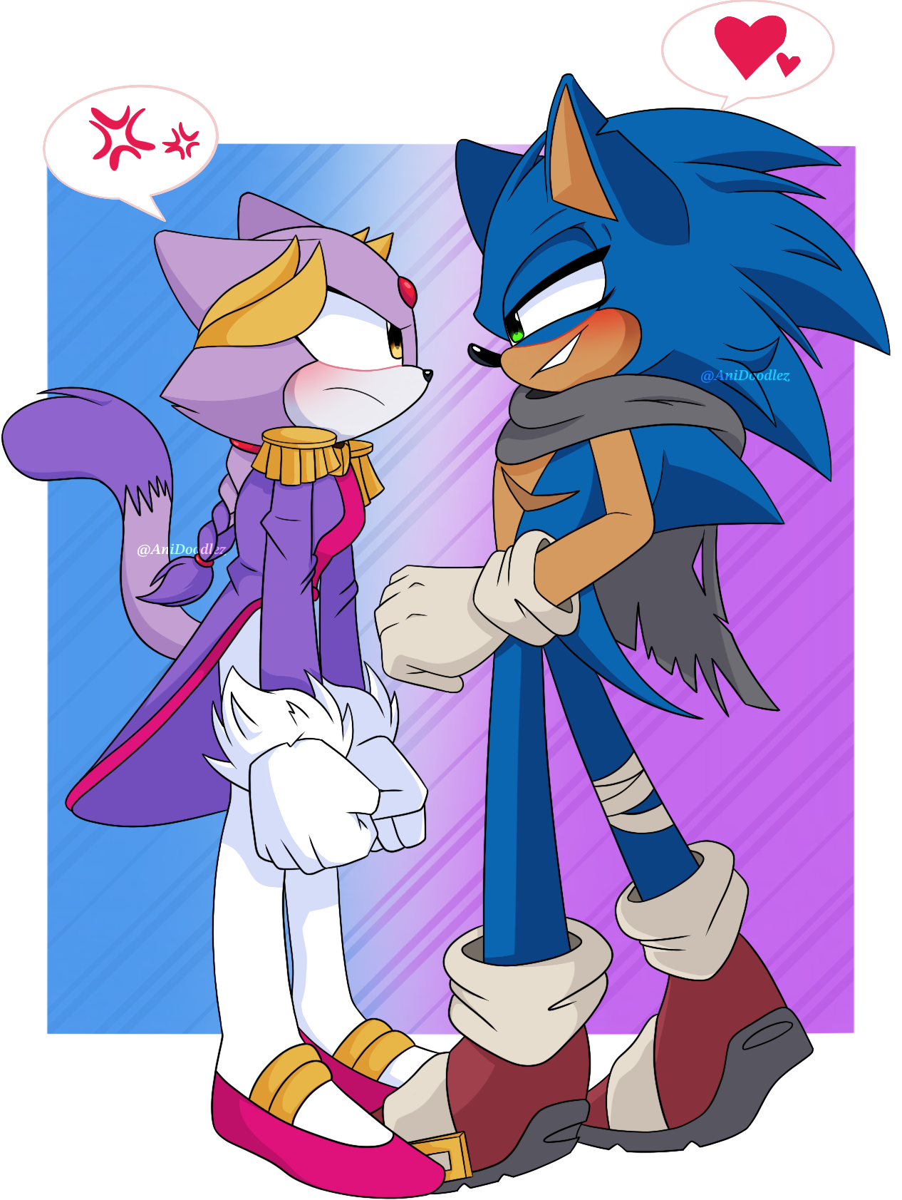 Sonic Riders Blaze Deviantart Sonic and Blaze by AniDoodlez on DeviantArt